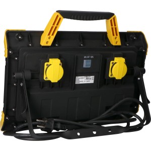 LED Arbeitsleuchte, 80W, mit Steckdosen und Kabelaufwicklung, Baustellenleuchte.