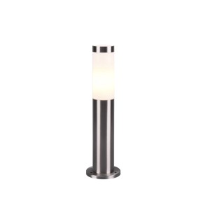 LED-Wegeleuchte Trioto, Nickel matt, 12x45x12cm, Edelstahl-Pollerleuchte für den Außenbereich.