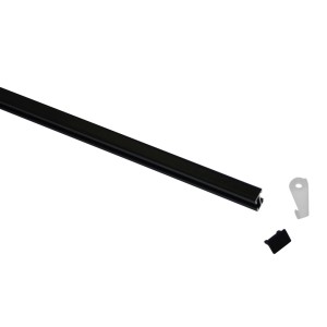 Gardinia Vorhangschiene Lucy, 200 cm, schwarz-matt, mit Zubehör für die Deckenmontage.