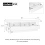 okwish TV Schrank LED Hochglanz Glas App Steuerung Wohnzimmer 70 Zoll 160x38x50cm Weiß_5