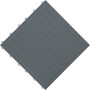 Dunkelgraue Florco Kunststoff-Klickfliese mit Riffelblech-Optik, 40x40 cm, 6er-Pack.