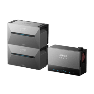 Anker Solix Solarbank Power Dock mit 2 Solarbanks, Speicherkapazität 5,4 kWh, für Balkonkraftwerke.
