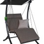 Angerer Hollywoodschaukel Swing Smart Olive, 1-Sitzer mit Sonnendach und verstellbarem Sitz.