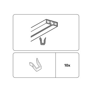Gardinia Feststeller für Kunststoff-Vorhangschiene, 10er-Pack, zur Fixierung des Vorhangs.