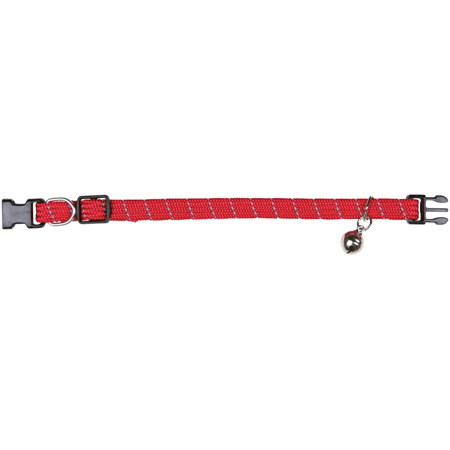 Reflektierendes, rotes Jollypaw Katzenhalsband XL aus Nylon mit Glöckchen.