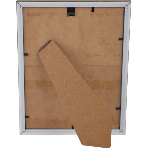 Rückansicht Kunststoffbilderrahmen Gold, 18x24 cm, mit Aufsteller und Aufhänger.