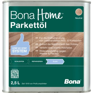 Bona Home Parkett-Öl Neutral 2,5l Dose für die Holzpflege und Imprägnierung.