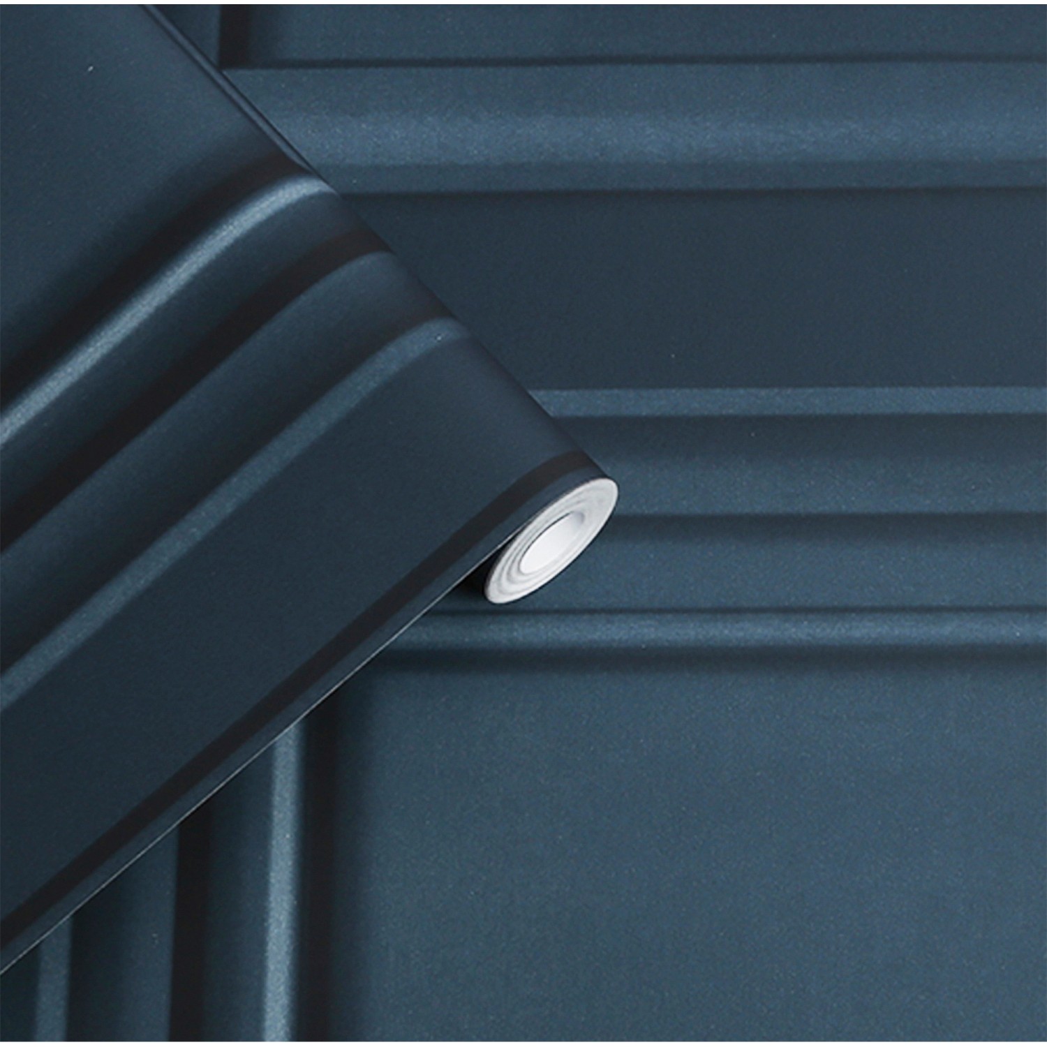 Laura Ashley Vliestapete Redbrook Wood Panel Dark Seaspray, blaues Holzpaneel-Design.