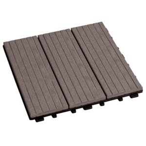 Graue WPC Klickfliesen (4 Stk.) 30x30cm für Terrasse & Balkon.