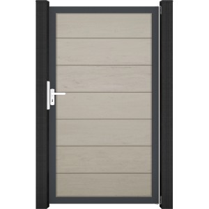 GroJaSolid Grande Tor, Bi-Color Sand, 100x180 cm, mit Rahmen. Sichtschutzzaun-Tor.