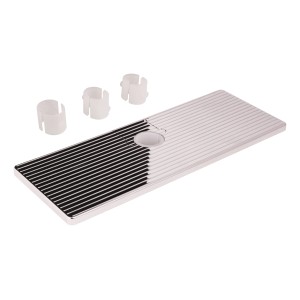 aquaSu Ablage Mila für Duschstange, Chrom, mit Einsätzen für verschiedene Stangendurchmesser.