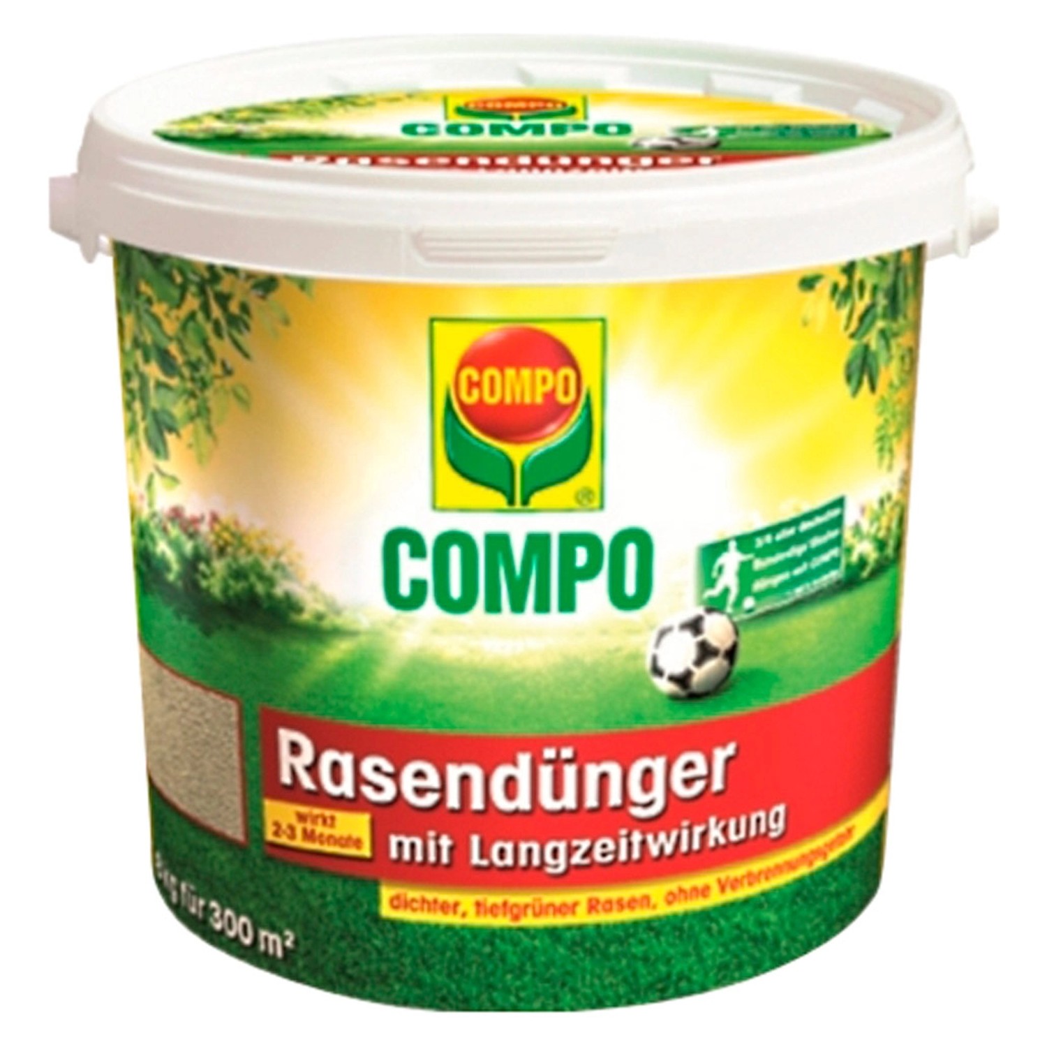 Eimer Compo Rasen-Langzeitdünger 8kg für dichten, grünen Rasen. Spezialdünger mit Langzeitwirkung.