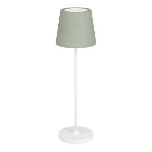 Grüne EGLO LED Akku Tischleuchte LEONERO, kabellos mit Touchdimmer, Höhe 34cm.