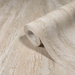 Marburg Vliestapete in Beige-Weiß mit Marmor- und Putzoptik, Rolle