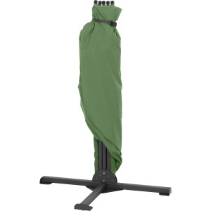 Siena Garden Sichtschutz Ben, 150x280 cm, Olive, zusammengefaltet mit anthrazitfarbenem Gestell.