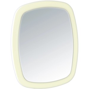 Wenko LED Wandspiegel Nurri, weiß, mit LED-Beleuchtung und Touch-Funktion.