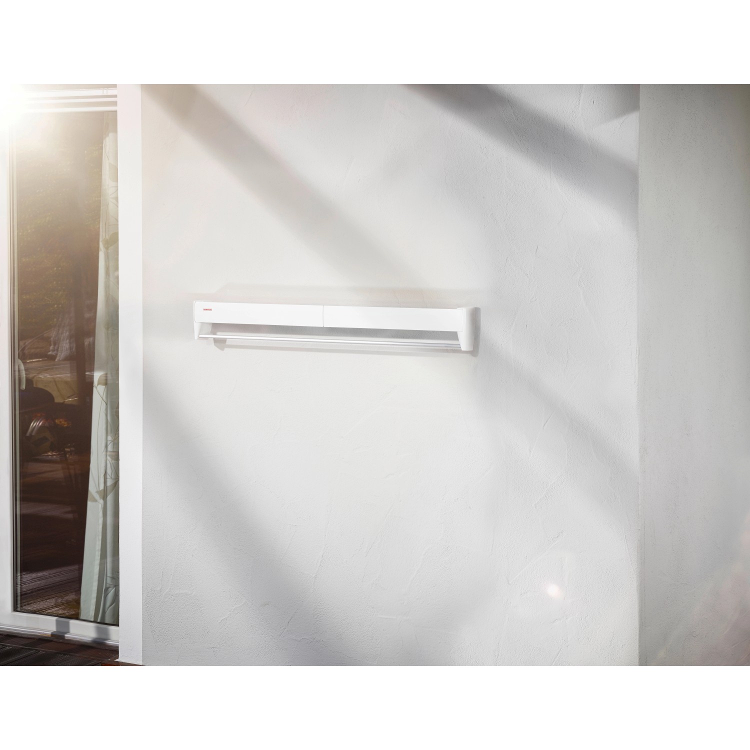 Leifheit Wandwäschetrockner Telegant 36 Protect Plus, weiß, zur Wandmontage. Platzsparender Wäscheständer.