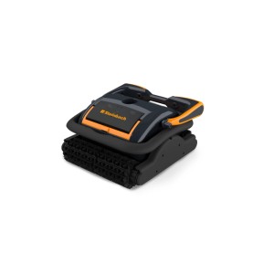 Poolrunner APPcontrol Poolroboter in Schwarz-Orange mit Raupenantrieb für Boden- und Wandreinigung, App-steuerbar.