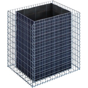 Eckiges Gabiona Gabionen-Hochbeet, 100x100x80 cm, Maschenweite 5x10 cm. Ideal für Garten & Terrasse.