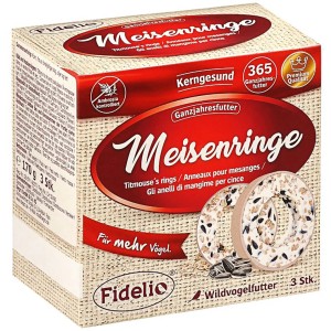 Fidelio Meisenringe, 3 Stück, Wildvogelfutter für die Ganzjahresfütterung.