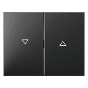 Berker Jalousiewippe K.1 in Anthrazit mit Pfeilsymbolen für Auf/Ab.