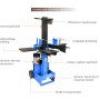 Güde Holzspalter GHS 500/8TED: Blaues Modell mit Y-Spaltmesser, Spaltgutablage und Transporträdern.
