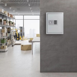 KARAT Schlüsseltresor mit Elektronikschloss Schlüsselkasten Weiß 36 x 12 x 45 cm