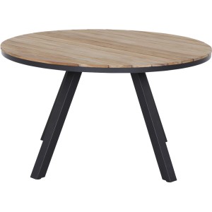 Runder Siena Garden Gartentisch Zurigo in Anthrazit mit Holzoptik, Ø 130 cm.