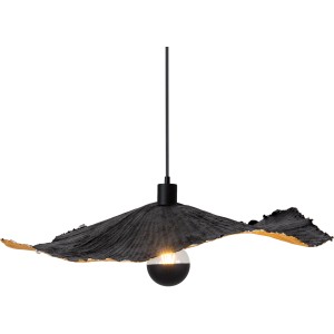 Schwarze Näve Pendelleuchte Crazy Paper, 56 cm Durchmesser, Papier-Design für Wohnräume.