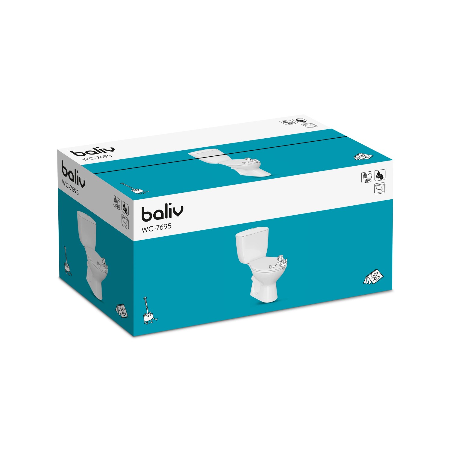 Verpackung des baliv Stand-WC-Sets WC-7695, weiß, inklusive WC-Sitz