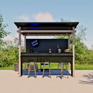 Sojag Outdoorbar Munich Lichtgrau 258 cm x 260 cm x 230 cm