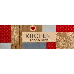 Astra Sauberlaufmatte Miabella Kitchen Braun, 50x150cm, mit Küchen-Motiv.