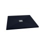 Quadratische, anthrazitfarbene Schulte Duschwanne ExpressPlus Extraflach, 120x120 cm.
