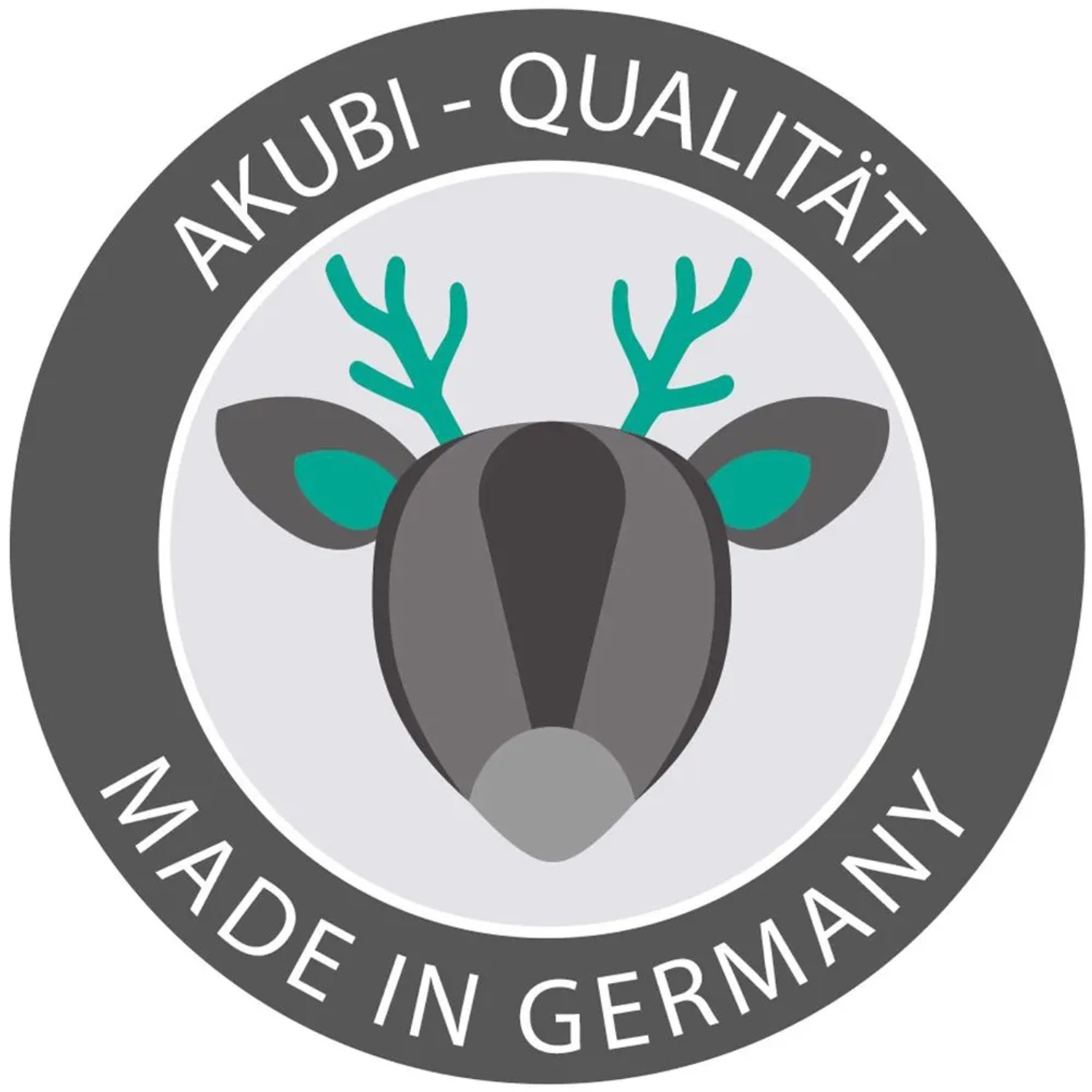 Akubi Qualitäts-Siegel Made in Germany mit Hirsch-Symbol für Spielturm Luis