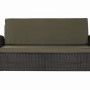 Grünes Gartenkissen-Set für 2-Sitzer Polyrattan Gartensofa (110x50x50 cm).