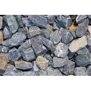 Marmorbruch Donau-Blau, 25-50 mm, Zierkies für Gartenwege und Gabionenfüllung.