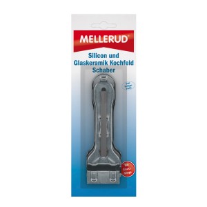 Mellerud Silikon- und Glaskeramik-Schaber mit Ersatzklinge, zur Reinigung von Kochfeldern und Fugen.