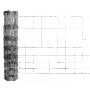 Floraworld Knotengeflecht, 50m Rolle aus verzinktem Draht für Zäune und Tiergehege.