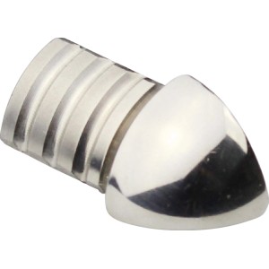 Ecke Viertelkreis-Abschlussprofil, Edelstahl poliert, 8 mm, 2 Stück für Fliesenschienen.