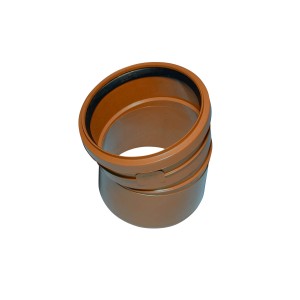 Marley Kanalgrundrohr-Bogen 15 Grad DN 125 aus Kunststoff, braun.