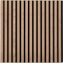 ECON Akustikpaneel Eiche, 240x60 cm, mit schwarzen MDF-Streifen für Schallabsorption.