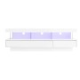 okwish TV Schrank LED Hochglanz Glas App Steuerung Wohnzimmer 70 Zoll 160x38x50cm Weiß