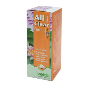 Velda All Clear Teichpflege 250 ml. Orange-grüne Box zur Teichreinigung gegen Faden- und Schleimalgen.