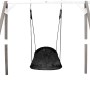Axi Nestschaukel Roxy Grau-Weiß mit Holzgestell für den Garten.