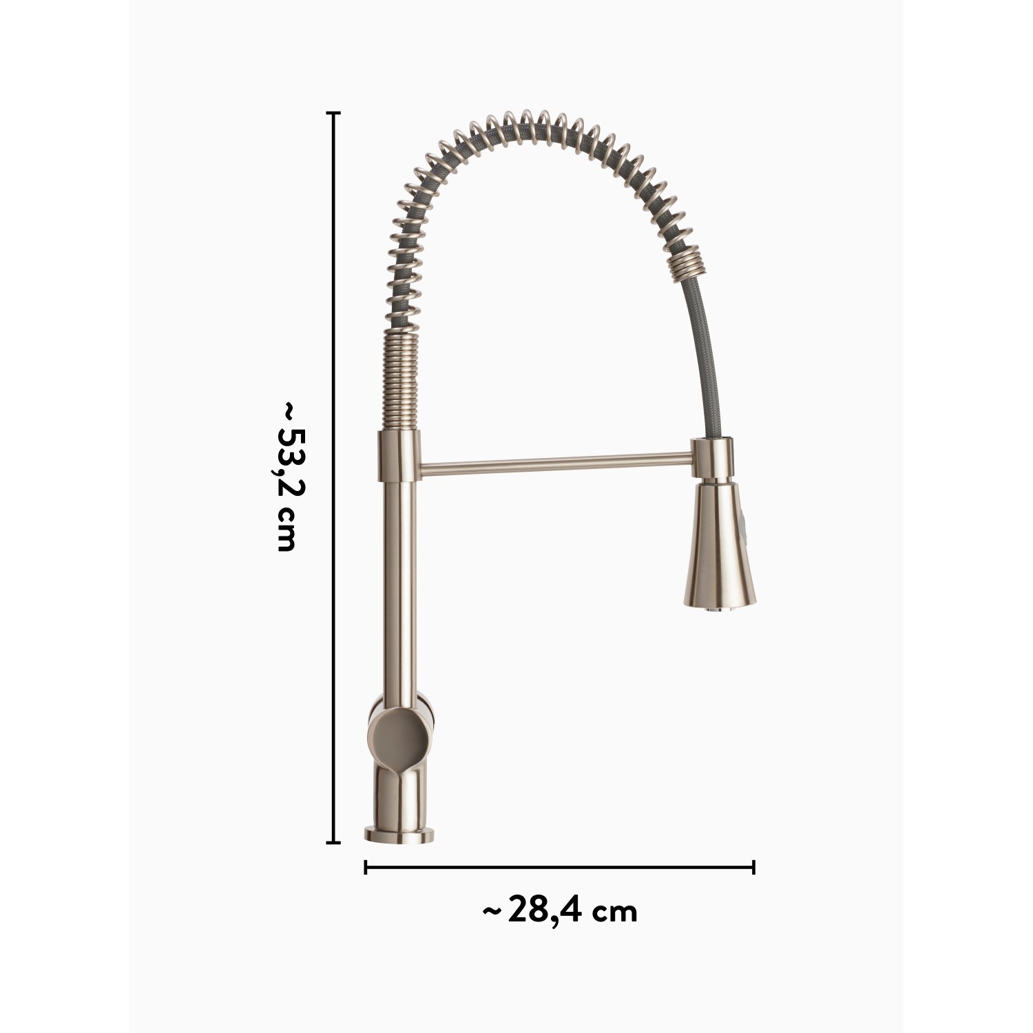 baliv Küchenarmatur KI-1172 in Edelstahloptik, Einhebelmischer mit flexiblem Schlauch.