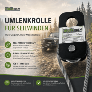 TRUTZHOLM Umlenkrolle 4t für Seilwinde Seilrolle für Flaschenzug Lenkrolle Offroad