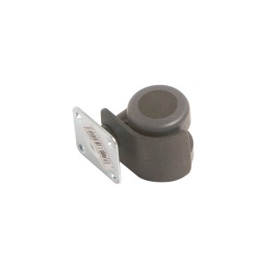 Parkett-Containerrolle, Ø 35 mm, 70 kg Traglast, mit grauer PVC-Rolle und Montageplatte.