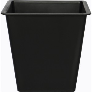 Schwarze Pflanzsäule Deep Water, 28x28x60cm, aus Polyrattan, für Innen- und Außenbereich.