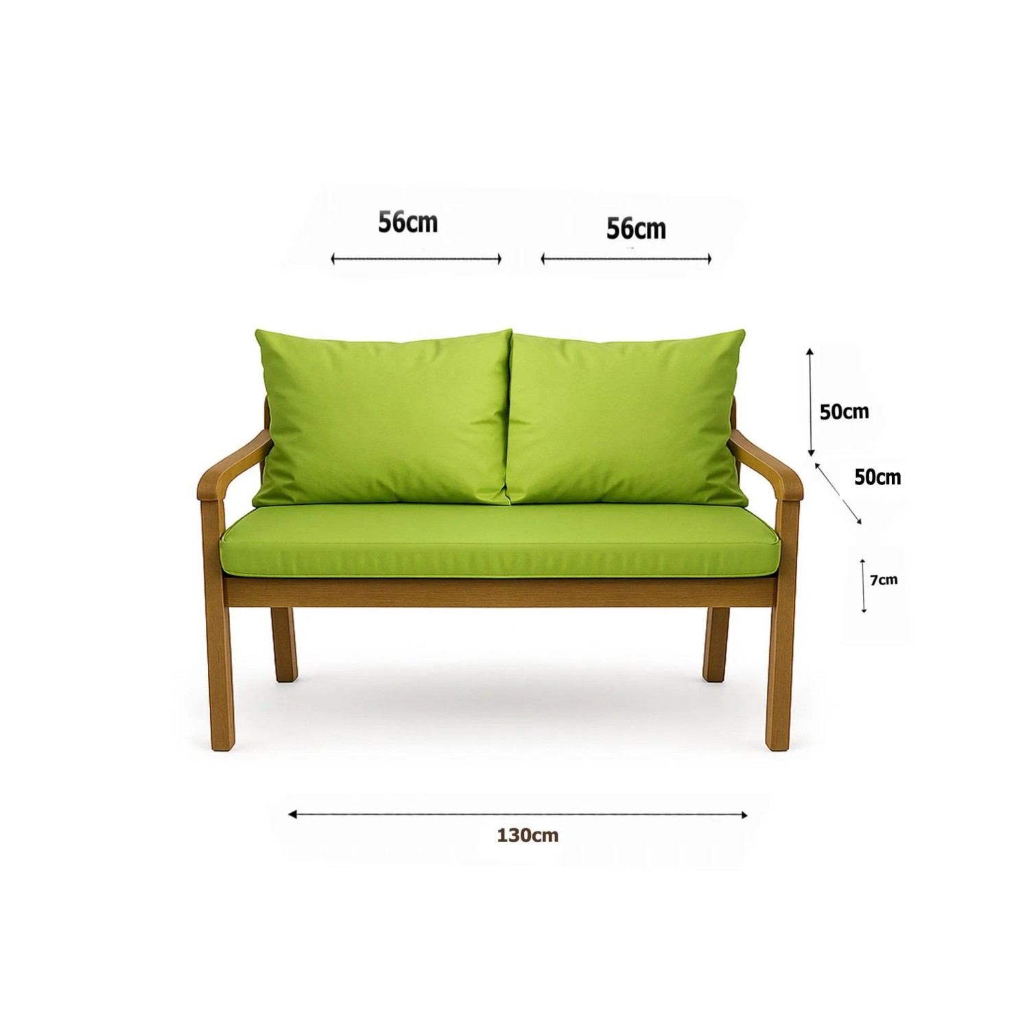 Setgarden Bankkissen Lemon: 2-Sitzer Gartenbank Auflage mit Sitz- und Rückenkissen.