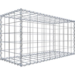 Leere Gabiona Gabione, 100x50x40 cm, Maschenweite 10x10 cm, zur individuellen Befüllung.